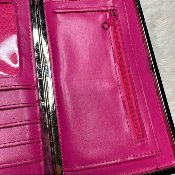 Clutch Wallet Faux Embossed Crocodile Print Pink - Picture 10 of 16